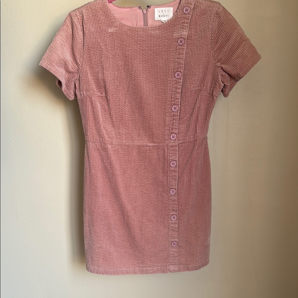 Corduroy Mauve Button Dress